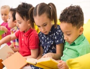 children reading books
